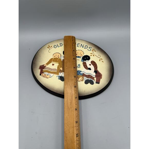 Vintage “Old Friends” Country Folk Art Wooden Plaque Wall Hanging - Picture 3 of 5